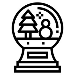 snow globe line icon style