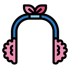 earmuffs filled outline icon style