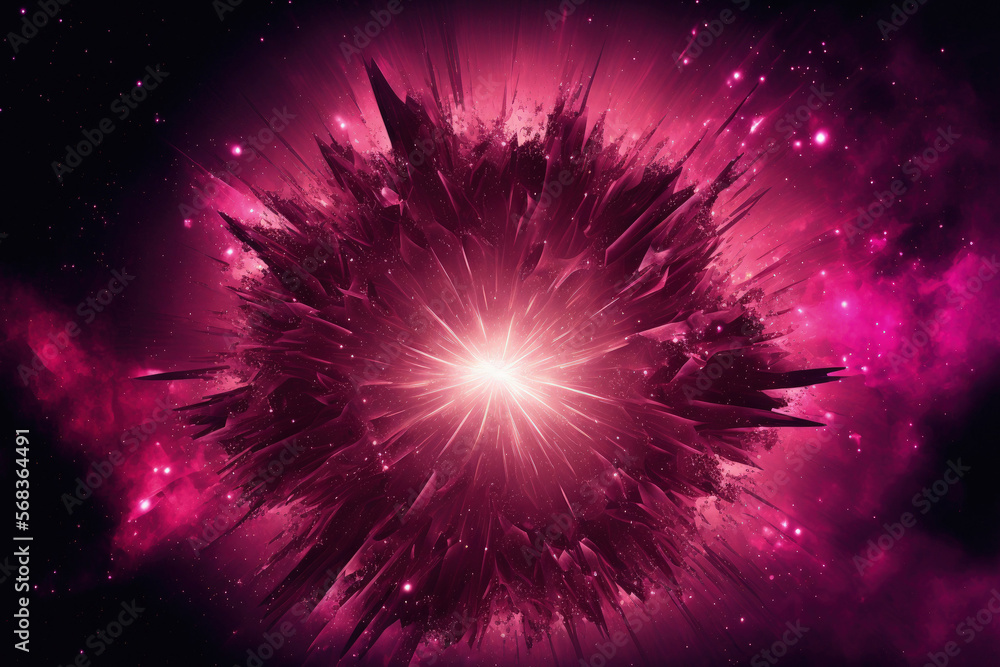 Aufkleber pink abstract backdrop star of explosion. digital artwork with a motion backdrop. generative ai