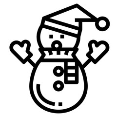 snowman line icon style
