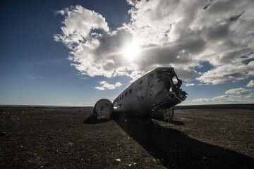 old abandoned dakota airplane in iceland 