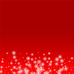 Obraz na płótnie Canvas Silver Snowfall Vector Red Background. magic