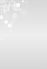 White Snow Vector Grey Background. Xmas Snowfall