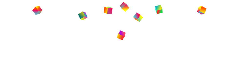 Holographic Cube Vector White Panoramic