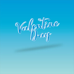 Valentines day blue design text 3d design