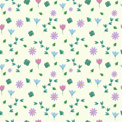 background flowers pattern spring  vector illustration