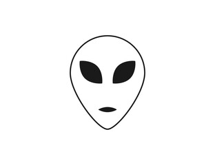 Alien head, character icon. Vector illustration.