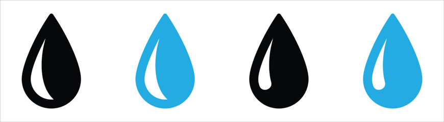 water drops icon set. water or oil drops icon symbol sign, vector illustration