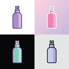 Bottle with spray. Hair care thin line icon. Cosmetic treatments. Modern vector illustration for beauty shop.