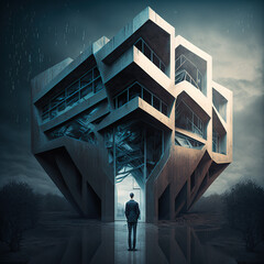 Architect imagination created with Generative AI technology