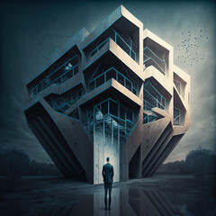 Architect imagination created with Generative AI technology