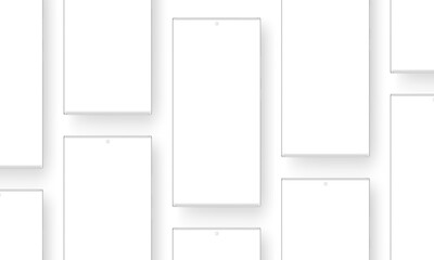 Clay Frameless Phones Mockups for Showing Mobile App Design. Vector Illustration