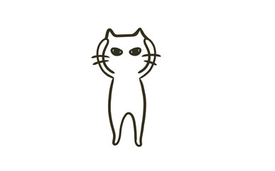 OKサインをだすつり目な猫のイラスト