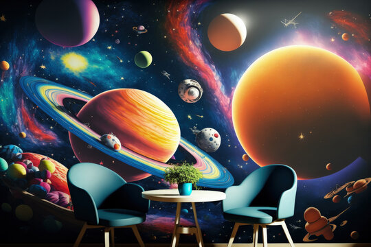 amazing unending cosmos Imaginative wallcoverings. This image's components were provided by NASA. Generative AI