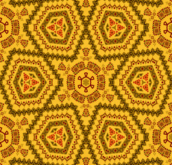Colored African pattern - Textured and seamless pattern, illustration
