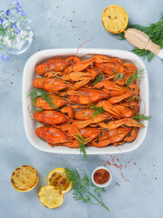 Lobster (crayfish) on a plate