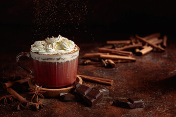 Hot chocolate with whipped cream.