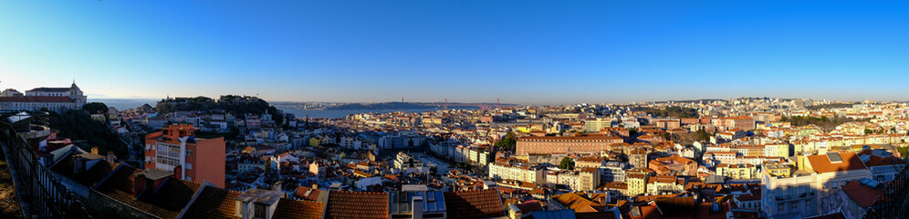 Fototapeta na wymiar Panorama of Lisbon's historic city center