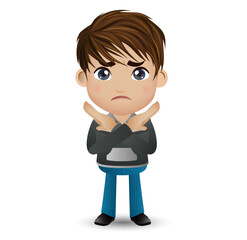 People show a gesture no or stop