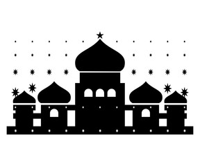 vektor mosque silhouette, good for letterhead,banner element,etc 