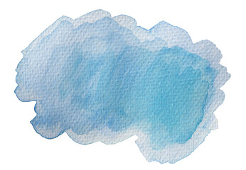 blue abstract watercolor hand painted spot background, copy space 
