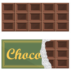 Vector cartoon image of a sweet chocolate bar. The concept of dessert and delicious treats. Valentine's Day, March 8, Mother's Day.