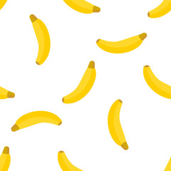 Ripe bananas, seamless pattern. Vector illustration. flat