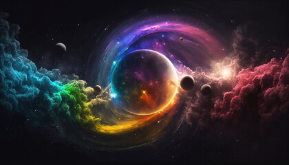 abstract background of galaxy, astronomy and fantasy. generative ai