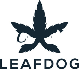cannabis  life dog logo design