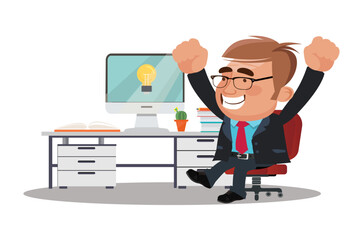  Business man get idea illustration