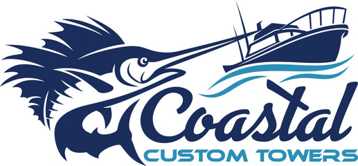 fishing boat logo design