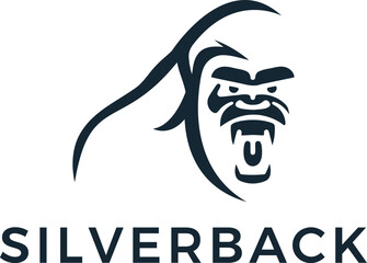 Silverback gorilla logo design