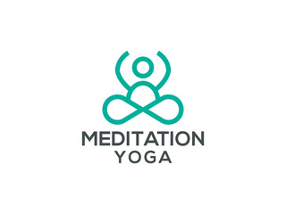 meditation yoga logo design vector template