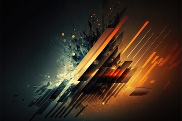 Futuristic technology abstract generative ai background with lines for network and big data server of speed fast  internet