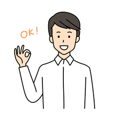 OKサインをする男性