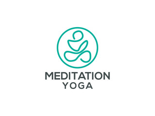 meditation yoga logo design vector template