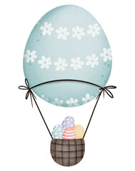 Hot air balloon watercolor