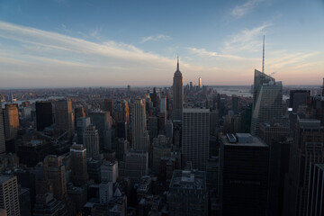 Fototapeta na wymiar NYC city skyline at sunset