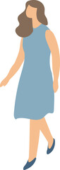 Woman walking simple faceless silhouette illustration