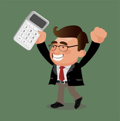 Business people or manager holding a calculator.