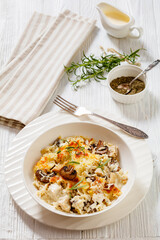 tasty Chicken Mushroom Rice Casserole, top view