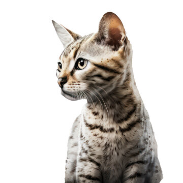 Cat portrait. 3d render illustration. Cat on transparent background. Cute cat. Cat with close up view portrait. Generative AI.