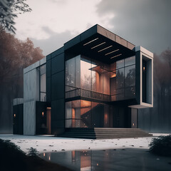 Artistic New Listing of Modern House with Minimalist Aesthetic with Generative AI