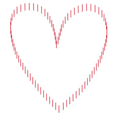 Lines Red Heart doodle isolated