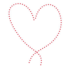 Dot Red Heart doodle isolated