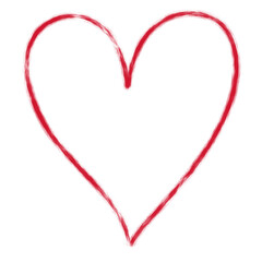 Red Heart doodle isolated