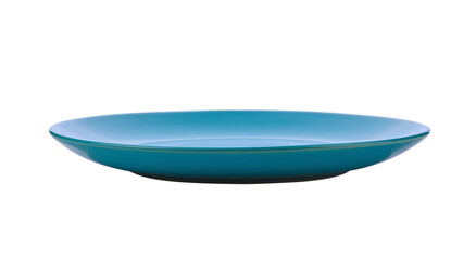 Plate. Blue ceramic white plate on transparent png