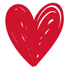 Sketch Red Heart doodle isolated