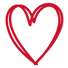 Double Red Heart doodle isolated