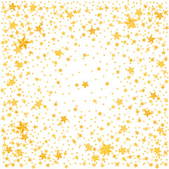 Gold stars decoration on white background